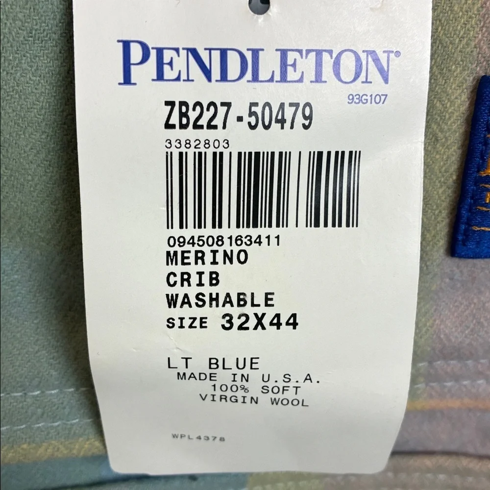 Pendleton NWT Crib Blanket 100% Washable Merino Wool 32” X 44” Pink Blue Yellow